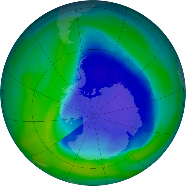 Antarctic ozone map for 27 November 2006